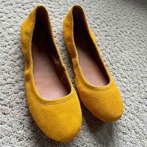 Lucky Brand mustard suede leather flats